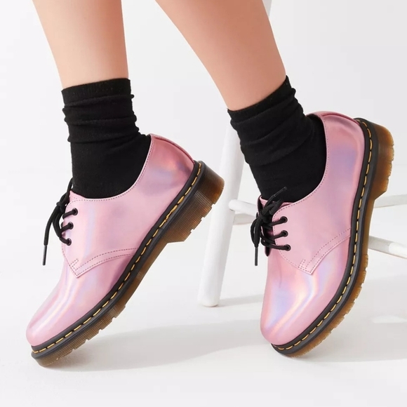 Dr. Martens 1461 Iced Metallic Mallow Pink Oxford shoes lace up iridescent 7 NEW - Picture 2 of 10